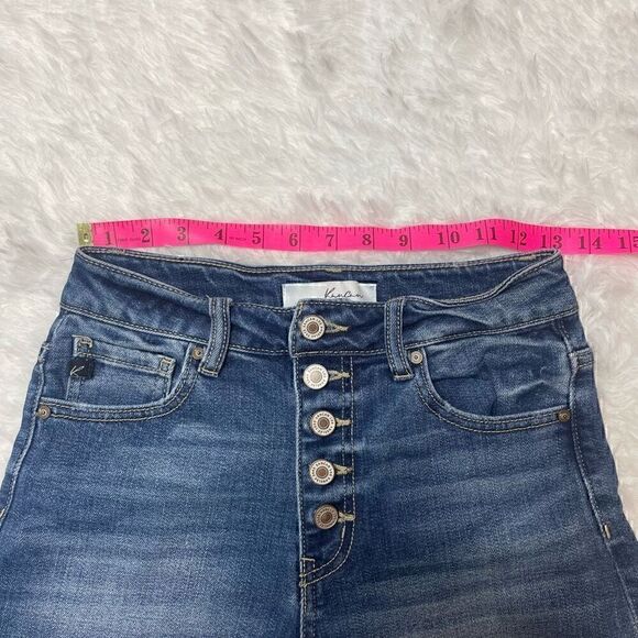 KanCan High Rise Blue Jean Shorts Button Fly Size 3 / 25 - Picture 3 of 9